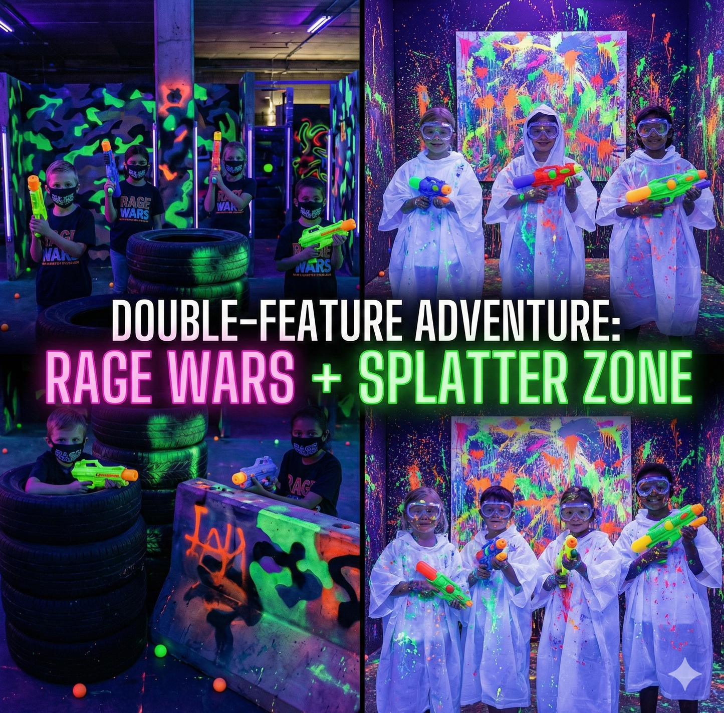 Rage Wars & Splatter for 7 (Kids Package)